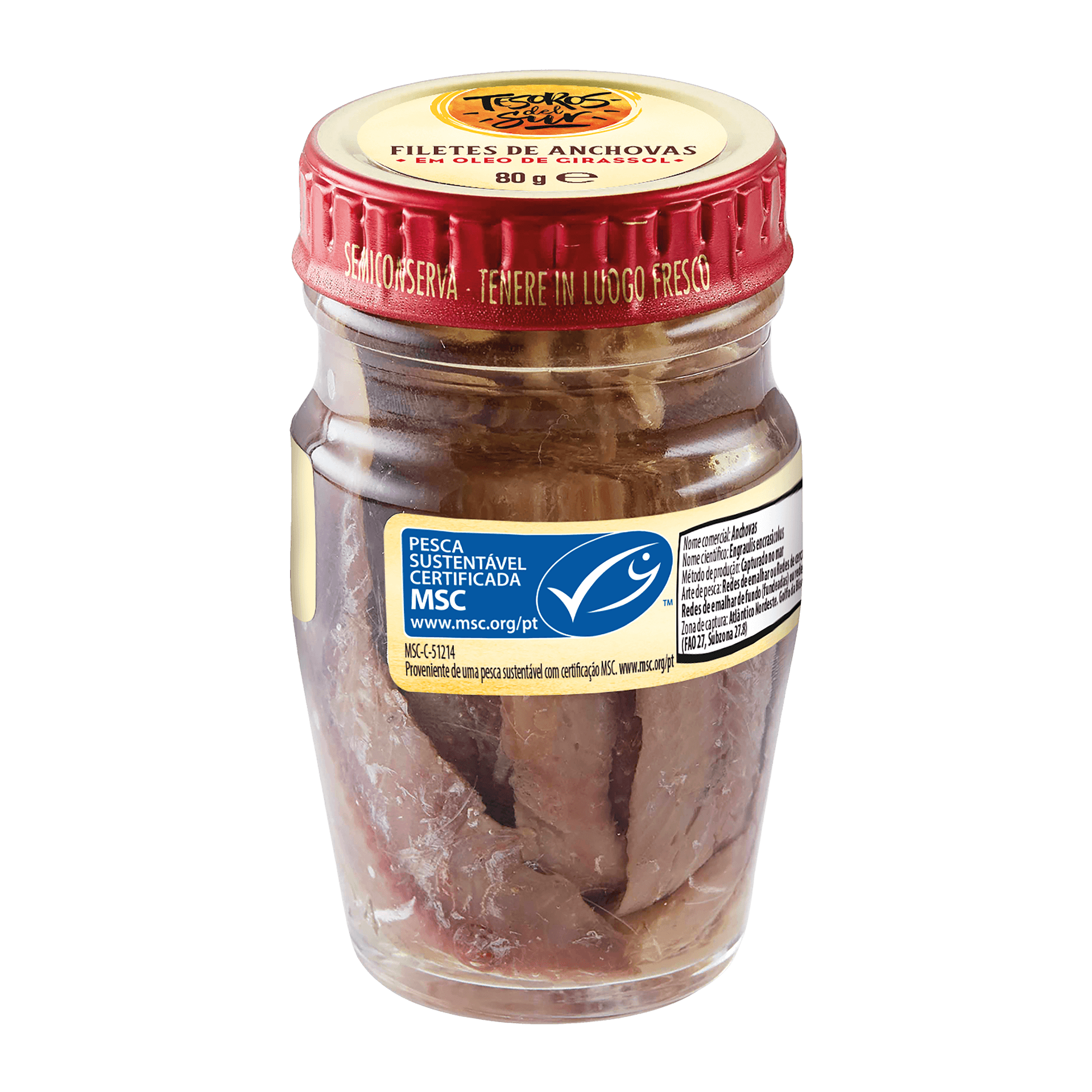 Filetes de Anchovas em Óleo de Girassol TESOROS DEL SUR®