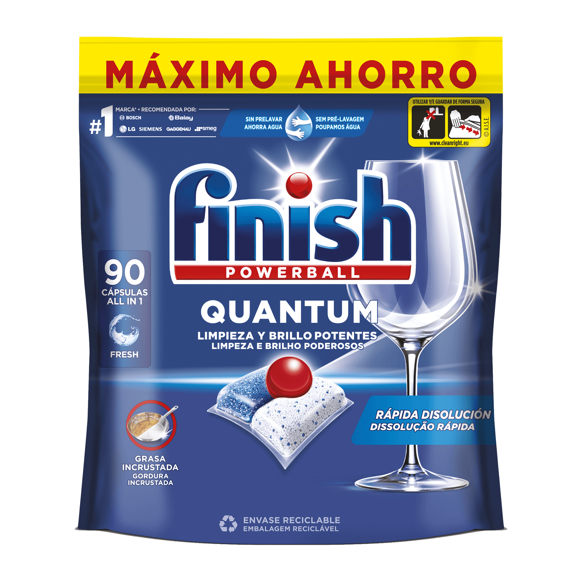 Detergente  em Pastilhas para Máquina da Loiça Quantum FINISH